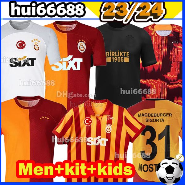 23/24 Galatasaray Soccer Jerseys Special Blackout 2023 Mostafa Mohamed Marcelo Lemina Saracchi Diagnóstico Iicaldau Emre Kilinc Feghouli Kturkoglu Alexandru Men Jogador