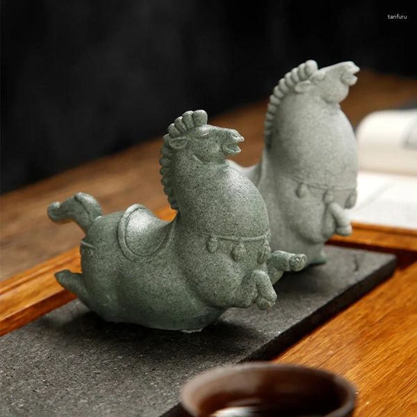 Tea Pets Figurina Porcellana Animale Domestico Cavallo Cinese Top Premium Cambiamento di colore Piccole Figure Cerimonia Servizio Juego De Te