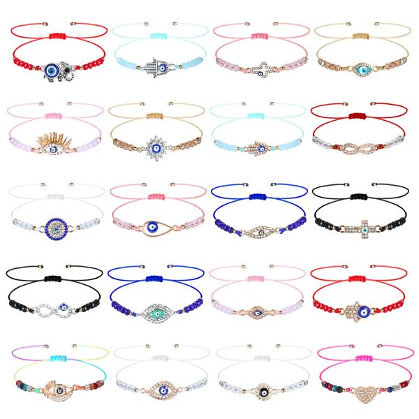 Charm-Armbänder Auswahl aller Evil Eye-Armbänder 7-Knoten-schützende Glücksschnur Kabh-Schutz für Frauen Männer Familie Drop Lieferung Amr6T