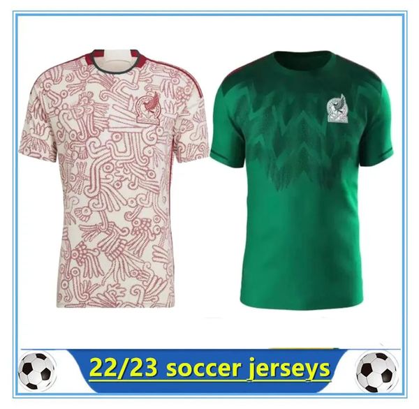2022 2023 México Jersey Jersey Player Fãs Versão Home Green Away Copa National America 22 23 Chicharito Lozano Vela Raul Men Kits Kits Mulheres futebol de bebê
