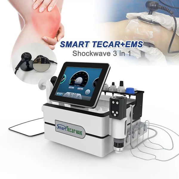 Máquina inteligente de terapia tecar 3 em 1 RET/CET com equipamento de fisioterapia por ondas de choque acústicas EMS equipamento de força muscular