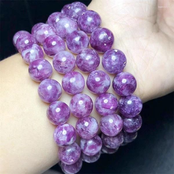 Bangle Natural Rosa Roxo Mica Pulseira Moda Mulheres Cura Jóias Gemstone Reiki Energy Stone Presente de Feriado 1 PCS 10mm