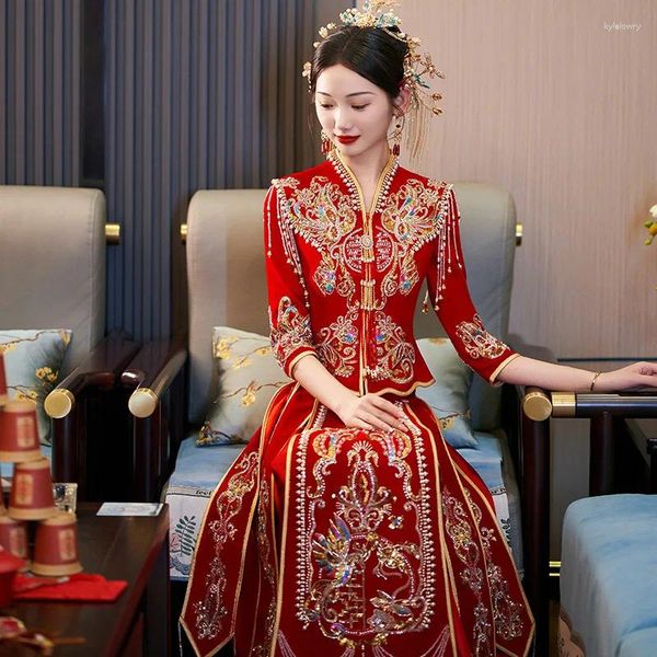 Ethnische Kleidung Yourqipao Chinesische Alte Xiuhe 2023 Brautkleider Traditionelle Brautkleid Sets Party Vestidos De Novia