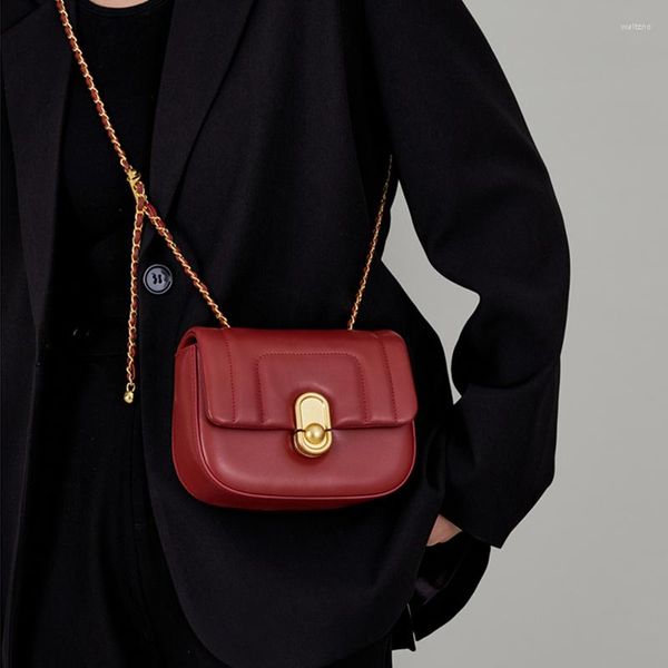 Abendtaschen Luxus PU Leder Tasche Für Frauen 2023 Qualität Mode Kette Damen Schulter Freizeit Shopping Geldbörse Handy Rot Grün