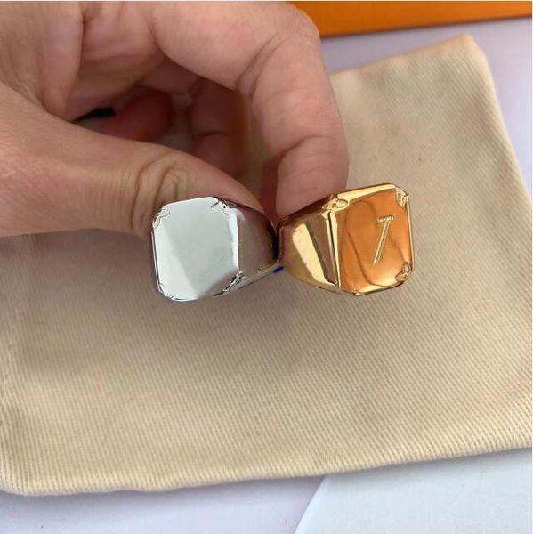 Anello retrò da uomo Anello quadrato in argento oro 18 carati di lusso Anello uomo donna fede nuziale designer Gioielli Coppia Anelli con confezione regalo