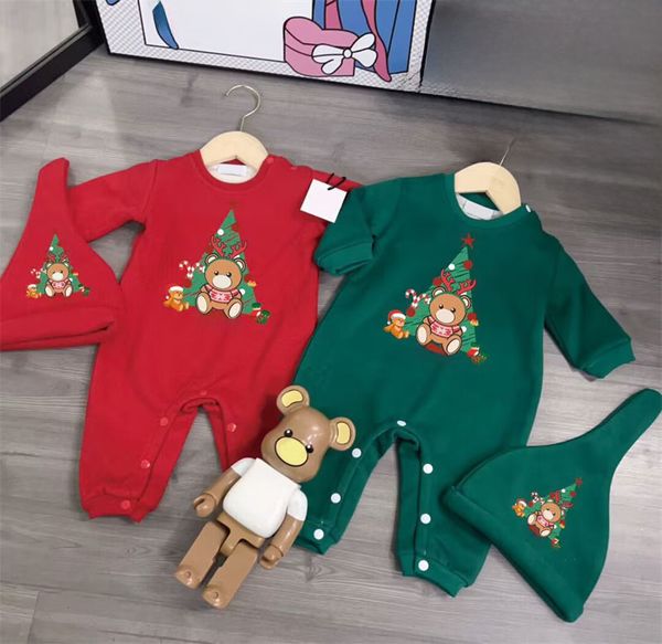 Natale Neonati bambini pagliaccetti spessi moda tuta designer stampa lettera pagliaccetto carino bambino autunno tute per bambini bambini ragazza ragazzi arrampicata set vestiti