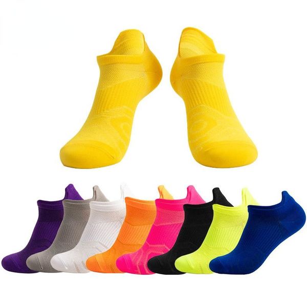 Men's Socks 1Pair Sport Nylon Basquete Outdoor Bike de Bike Running Breathable não deslize Candy Color sem show