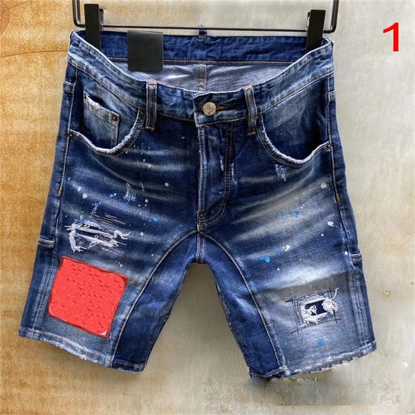 Calças de brim curtas dos homens buracos retos jeans 9 estilo casual jean night club azul algodão verão calças masculinas estilo itália verão calças275s