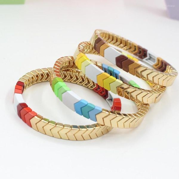 Bracelets de charme 2023 Ins moda glamour esmalte de esmalte Bohemian Diy Diy Made Bad String Arrow Ladies Cuff Jóias por atacado