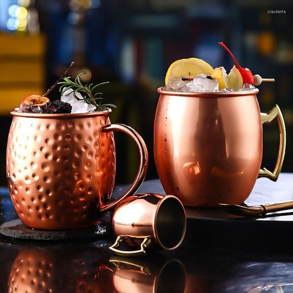 Canecas de aço inoxidável vintage 550ml Homestia Moscou Mule Copper Caneca Deluxe Holdre