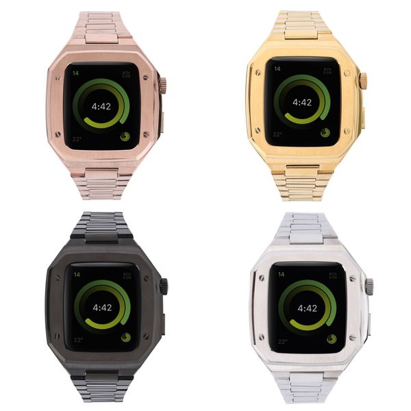 Para casos de luxo da Apple Watch Premium aço inoxidável de aço resistente Banda de protetora Banda de pulseira Tampa de pulseira Iwatch 40mm 41mm