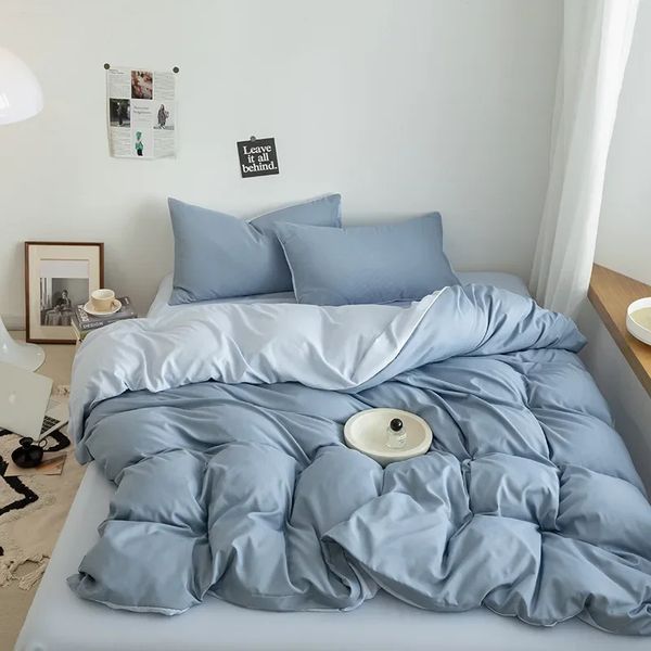 Conjuntos de cama Simples e elegante roupa de cama adequada para meninos meninas quartos lavar algodão para baixo capas de edredão fronhas 231106