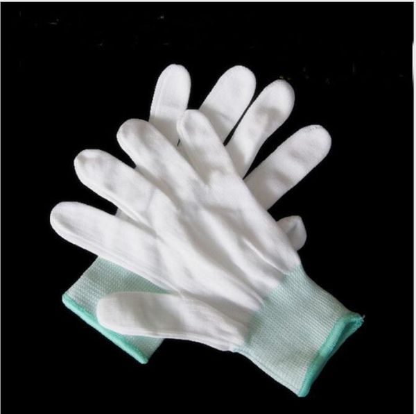 Hand- und Armschutz, Fingerlose Handschuhe, 10 Paar, 13-polig, Nylon, weißer Handschuhkern, staubfreies Polyester, Elektronikfabrik, Arbeit