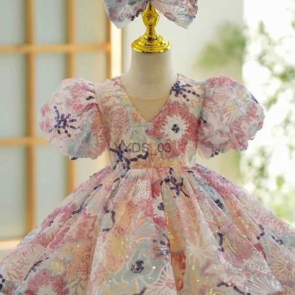 Mädchen Kleider Mädchen Kleid Prinzessin Kleid Mode Neue Blume Kinder Pompöse Gaze Host Klavier Leistung Kinder Valentinstag Kleid P66 YQ2301106