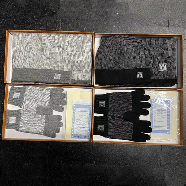 Marke Designer Schal Handschuh Hut Set Winter Outdoor Fashion Woolen Fleece Warme Drei Stück Set