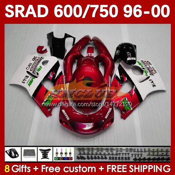 Motocicleta Branca Redings para Suzuki Srad GSXR 750 600 cc 600cc 96 97 98 99 00 168NO.84 GSX-R750 GSXR600 1996 1997 1998 1999 2000 GSXR750 GSXR-600 750CC 96-00 BODY