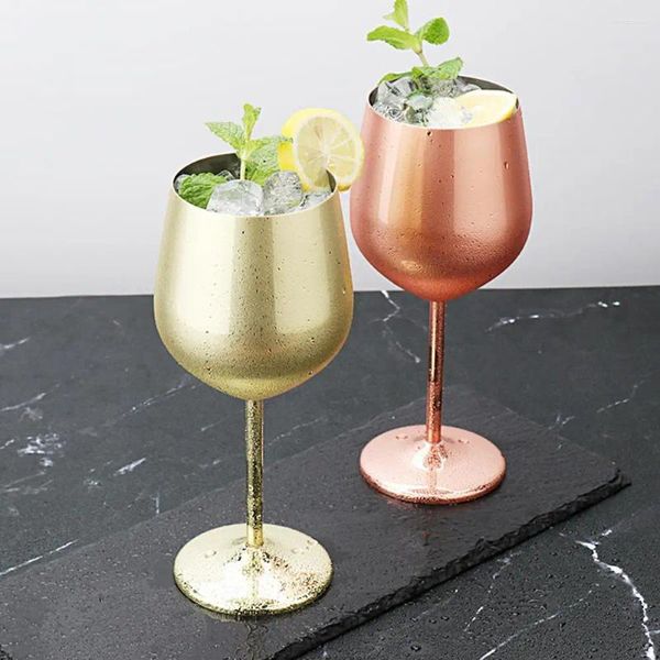 Şarap bardakları 500ml davul şeklindeki tek katmanlı goblet paslanmaz çelik şampanya darbeleri kokteyl cam cadılar bayramı flütleri
