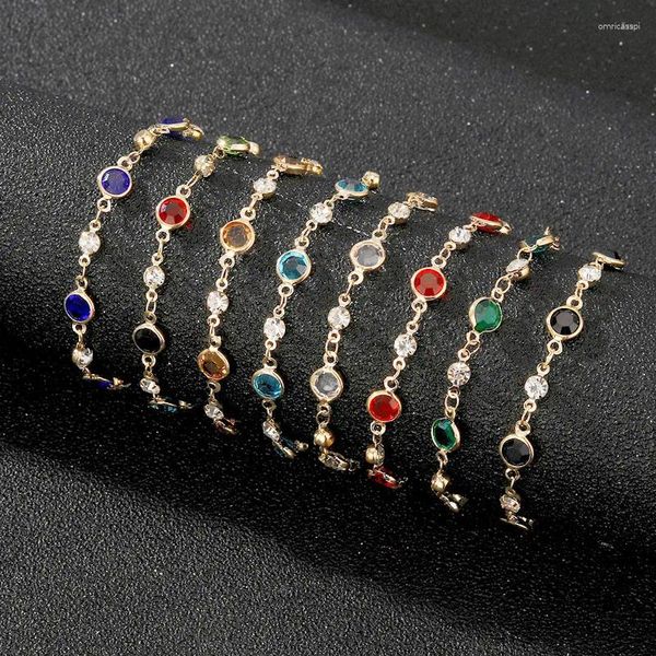 Charm-Armbänder, trendiges einfaches rundes Kristall-Armband, Strass-Kette für Frauen, verstellbares Armband, klassischer Schmuck, Geburtstagsgeschenk