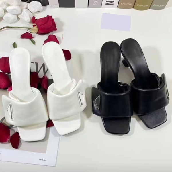 Kutu Tasarımcı Sandalet Yumuşak Yastıklı Nappa Deri Topuklu 6.5 BAYNA Siyah Beyaz Sliders Platform Ayakkabı Moda Yaz Kızları Sandale Monolit Terlik Ayakkabı Boyutu 35-41