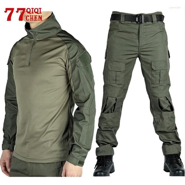 Herren-Trainingsanzüge, taktische Herren-G3-Sets, schnell trocknend, mehrere Taschen, Kampfhemden, verschleißfeste Cargo-Hosen, militärisches Training, 2-teiliges Set