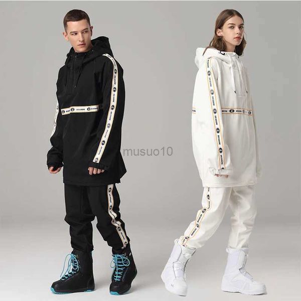 Altri articoli sportivi 2023 Nuovo set da sci Donna Uomo Giacche da snowboard all'aperto Abbigliamento invernale caldo Tute da sci Pantaloni da neve Antivento Impermeabile Allentato HKD231106