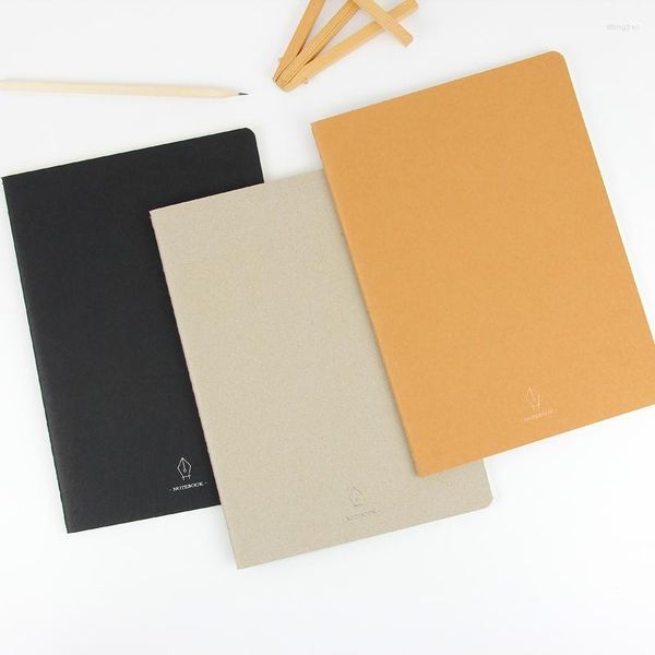 Black/Grey/Kraft Cover Soft A4 B5 46 Folhas Costendo Caderno de Caderno de Cadeir