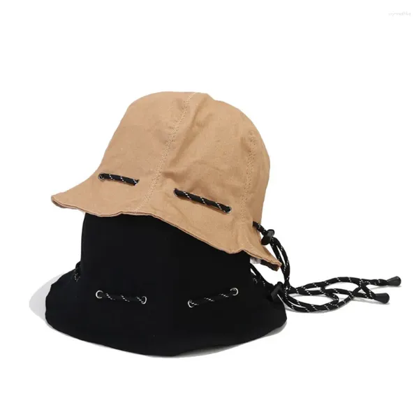 Berretti Cappello da pescatore pieghevole Cappello estivo Protezione anti-UV Cappellino da alpinismo da campeggio Secchiello Panama Borsa da esterno unisex