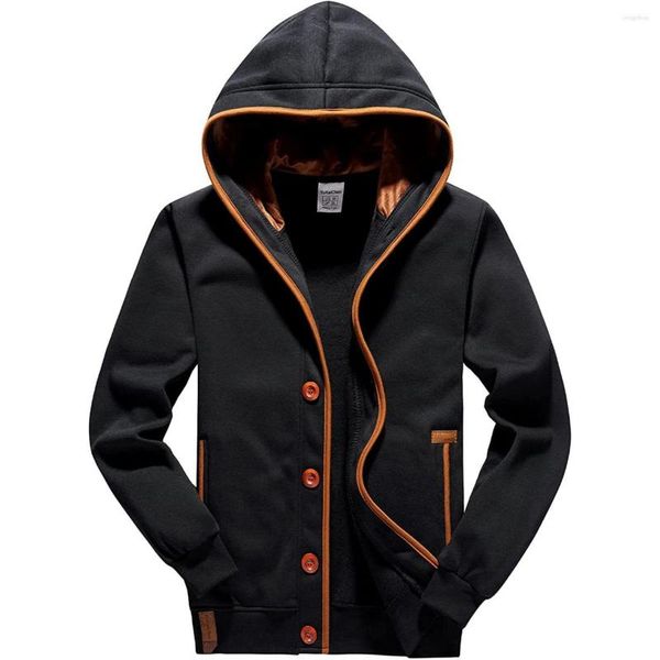 Herren Jacken 2023 Herren Mäntel Windschutz Blazer Mit Kapuze Einreihig Knopf Dick Lässig Streetwear Mode Herren Winterbekleidung