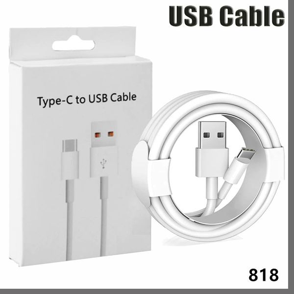 TYPE-C USB Kablosu Kaliteli Mikro USB Hızlı Şarj Tarihi Kablolar C Tip Şarj Kablosu Not 20 Not 10 S20 Cep Telefonu Kabloları Perakende Kutusu 818D