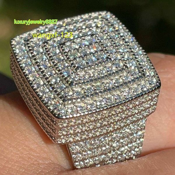 Designer personalizado passe diamante tester hip hop vvs moissanite gelado corrente cubana 10k 14k placa de ouro real masculino anel de jóias finas