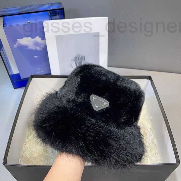 Ear Muffs Designer Coreano Simplificado Triângulo Invertido Imitação Mink Cabelo Quente Pescador Chapéu Mulheres Inverno Novo Protetor de Balde de Pelúcia Cap 6VB7