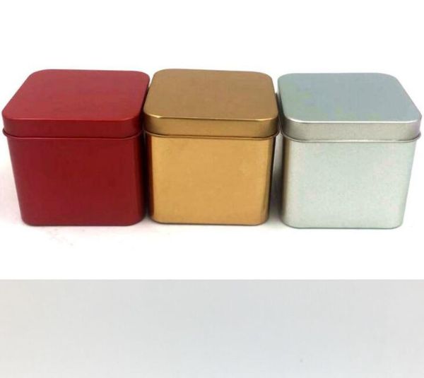Populante scatola quadrata Tin Box Organizzatore di stoccaggio vuoto Organizzatore di colori argento 7 cm*7 cm*6,5 cm per le cuffie per dischi di caramelle a monete in denaro per gioielli