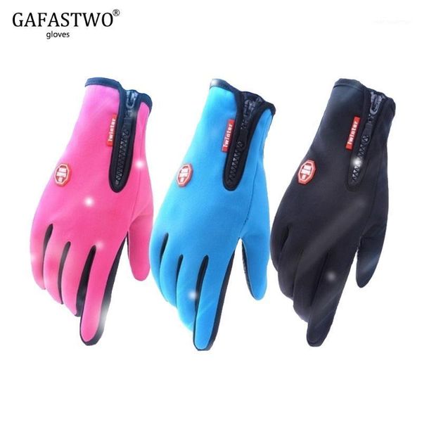 Five Fingers Luves Men Women Winter Splash Riding Screen Quary Touch Plus Ski de moda à prova de vento ao ar livre de veludo