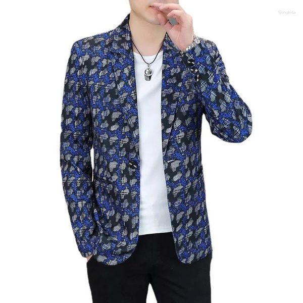 Abiti da uomo Moda Business Abito casual Blu Verde Cachi Uomo Giacca da festa di nozze Giacca da uomo a maniche lunghe slim fit