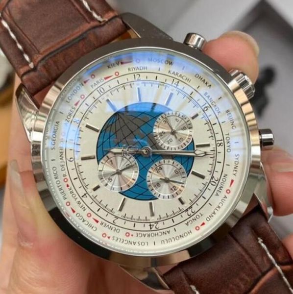 U1 AAA Bretiling Yeni Erkekler İzle Transocean B06 B01 B03 Navitimer Kronograf Pil Hareketi Kuvars Gümüş Kadran 50. Yıldönümü Stainsteel Steel Wristwatchs