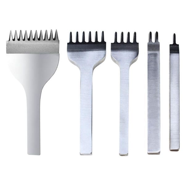 Set di utensili manuali professionali 4 pezzi / set 3mm 4mm 5mm 6mm Strumenti artigianali in pelle Punzonatrici per cuciture 1 2 4 6 punte per punzonatura per lavorazione della pelle