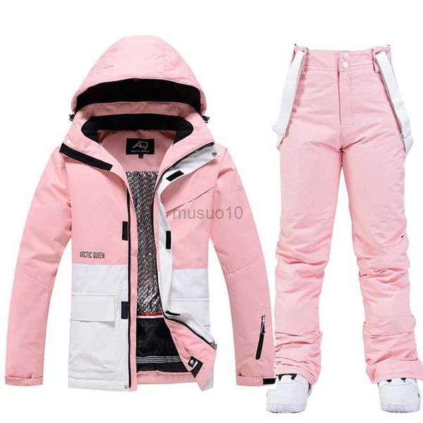 Altri articoli sportivi Tuta da sci Inverno Uomo Donna Splicing Giacca da sci da neve Pantaloni da snowboard caldi antivento addensati Tuta da sci alpino impermeabile HKD231106