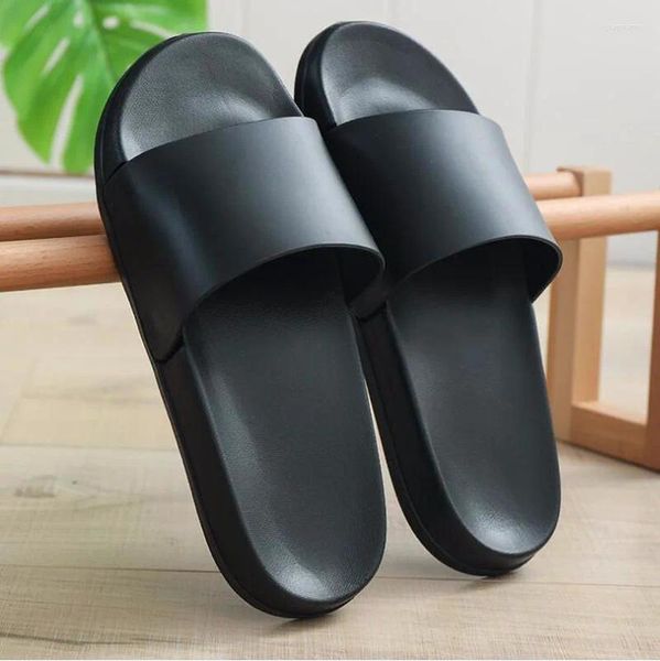 Chinelos Verão Home Homens Simples Preto Branco Sapatos Não-Slip Banheiro Slides Flip Flops Indoor Mulheres Plataforma