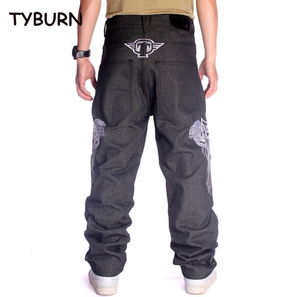 Erkek Kot Tyburn Four Seasons Street Dance Jeans Moda Erkekler İşlemeli kafatası düz tüp rahat kaykay pantolon büyük boy 3046 230406