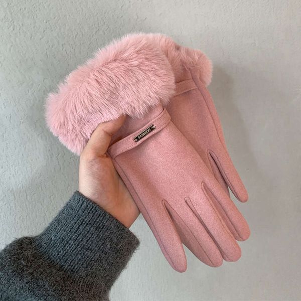 Designer-Touchscreen-Winter-Damen-dicke, winddichte Plüsch-Baumwollhandschuhe, Radfahren und Fahren, kältebeständig, Fünf-Finger-Handschuhe, Großhandelsgeschenk CCCCC