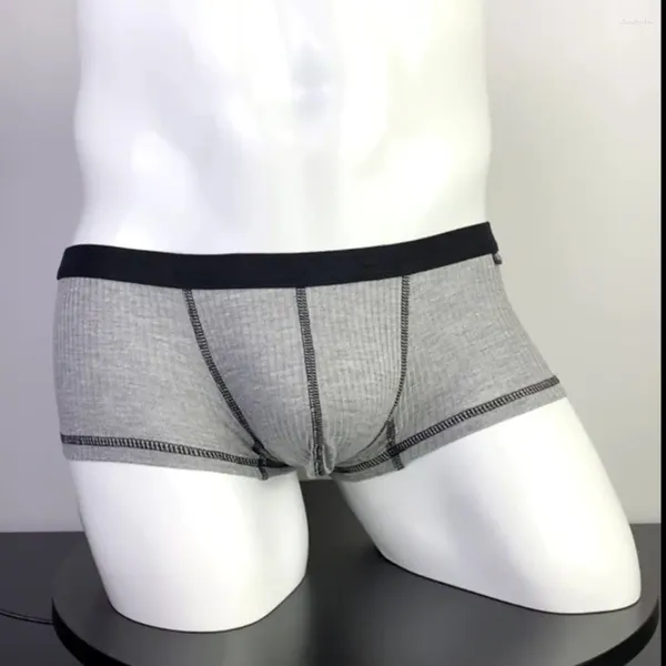 Mutande Design personalizzato Filo Assorbimento del sudore Boxer sottili e traspiranti Singolo strato U Convesso a quattro angoli Intimo da uomo