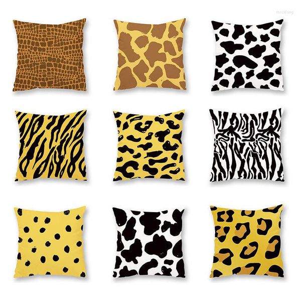 Kissen Schwarz Weiß Geometrische Milchkuh Leopard Zebradruck Abdeckung Überwurf Auto Wohnkultur Schlafsofa Dekorativer Kissenbezug