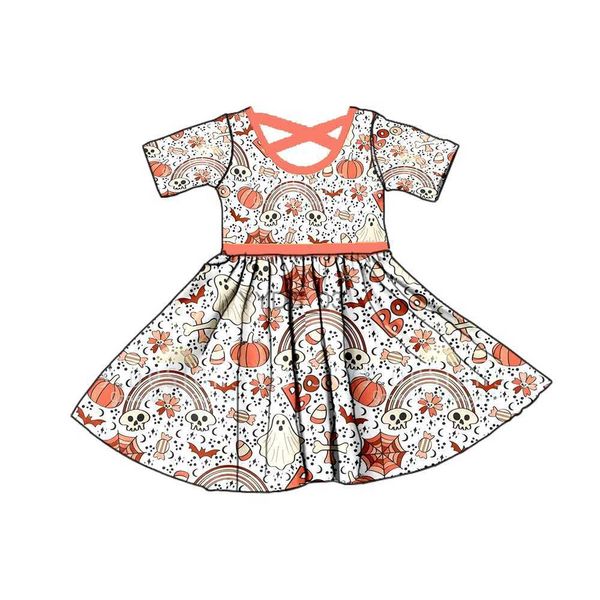 Mädchenkleider Baby Mädchen Happy Halloween Herbst Kürbis Rotierendes Kleid Kinderbekleidung Großhandel Baby Boutique Kleidung YQ2301106