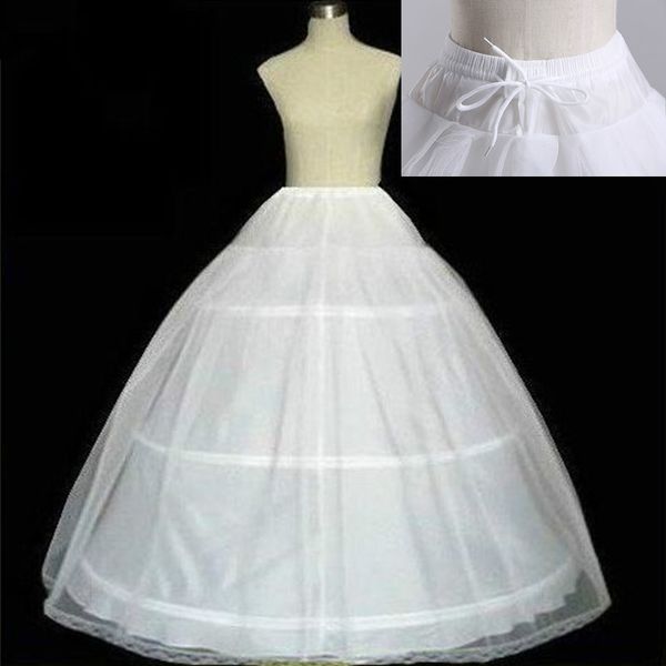 Высококачественные белые 3 -обручи с юглетикой Crinoline Slip Недоружение для свадебного платья свадебные свадебные аксессуары
