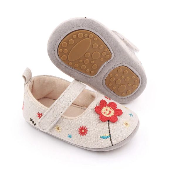 Лидер продаж, обувь для маленьких девочек Prewalker, первые ходунки для девочек с цветочным узором, осенняя обувь для новорожденных, обувь для детской кроватки, обувь принцессы для маленьких девочек