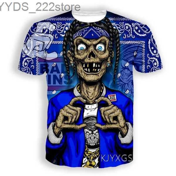 T-shirt da uomo Blood Gang Stampa 3D Abbigliamento causale Bandana New Fashion Uomo Donna T-shirt Taglia S-7XL YQ231106