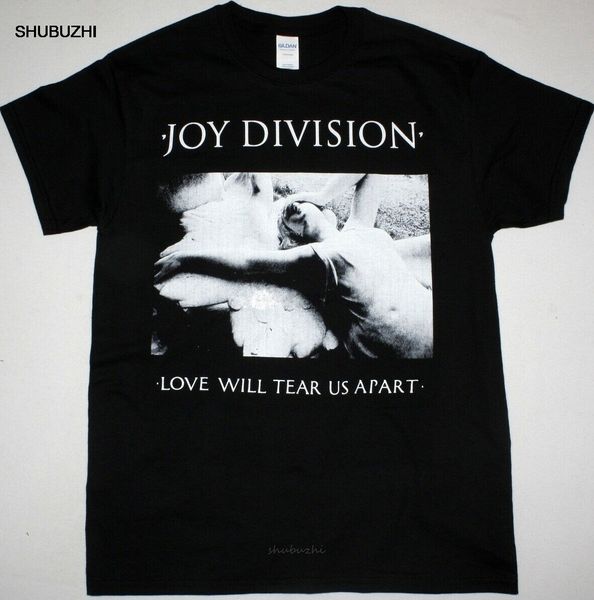 Camisetas masculinas Divisão de alegria Love vai nos separar camiseta preta post encomendar punk tshirt masculino de verão de verão t-shirt tamanho 230406