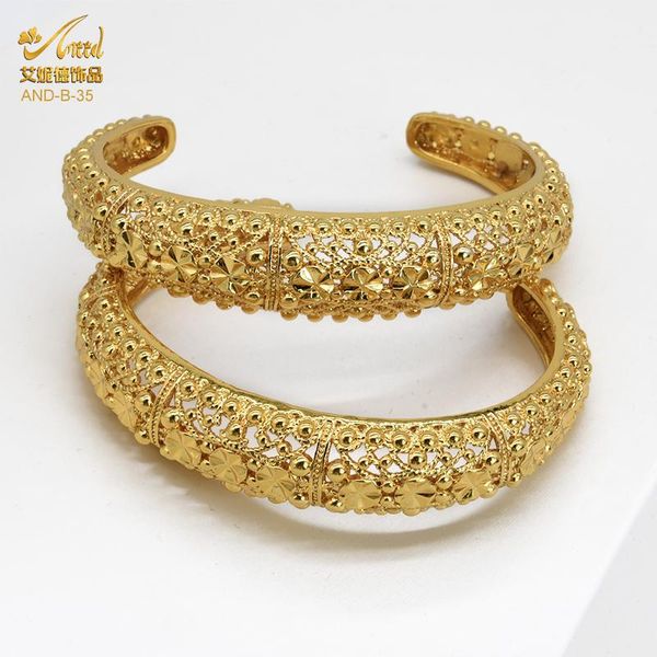 Браслет -браслет женщины женские ювелирные изделия 2023 манжеты кольцевой цепь набор 24k золота на запястье. Подарок пара Эфиоп
