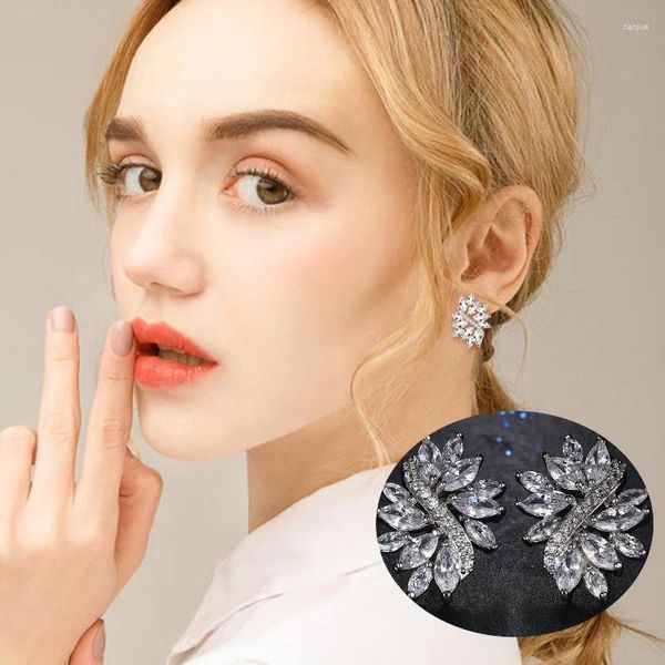 Ohrstecker Koreanische Mode Blume Zirkon Weibliche Ohrring Für Frauen Klassische Damen Schmuck Zubehör