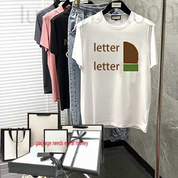 T-shirt da uomo Designer Moda Uomo magliette Donna Casual Estate Arcobaleno T-shirt Hip Hop Lettera Stampa T-shirt Coppie di alta qualità Top traspiranti RF1C